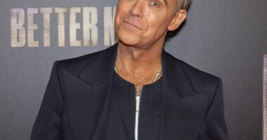 Robbie Williams has reportedly delayed the release of his Britpop album to avoid clashing with Taylor Swift (Robbie seen in December)