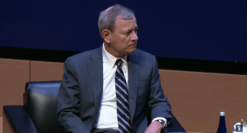 John Roberts speaking during an interview.