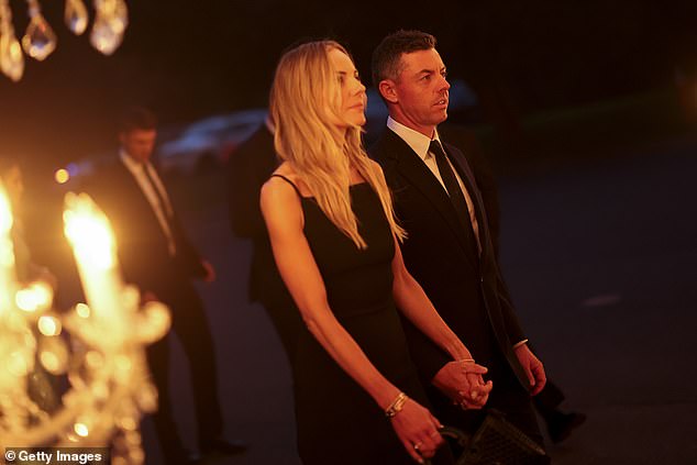 Rory McIlroy and Erica Stoll McIlroy arrive for the the Ryder Cup Teams' Welcome Dinner
