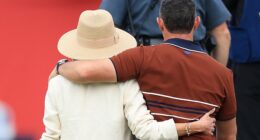 Rory McIlroy and wife Erica left the course arm-in-arm after a day of vitriol in New York