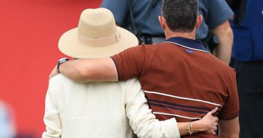 Rory McIlroy and wife Erica left the course arm-in-arm after a day of vitriol in New York