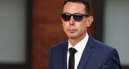 David Coote arrived at court on Thursday morning after being charged with making a 'Category A' video of a child