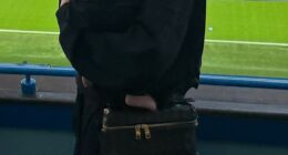 Sam Kerr's fiancée Kristie Mewis has revealed the 'craziest' nickname for their son Jagger - Mr Moo Moo (they are pictured together, at a recent WSL game)