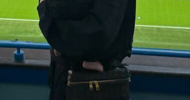 Sam Kerr's fiancée Kristie Mewis has revealed the 'craziest' nickname for their son Jagger - Mr Moo Moo (they are pictured together, at a recent WSL game)