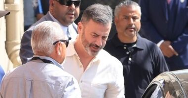 Scowling Jimmy Kimmel seen hours ahead of TV return that's been banned by 70 ABC affiliates: Live updates