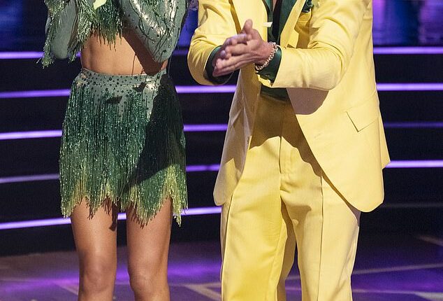 Val Chmerkovskiy (pictured, right) is reportedly feeling 'demoralized' and is secretly wishing he had been partnered with a more 'desirable' celebrity than Alix Earle (pictured, left)