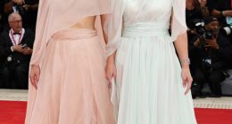Lady Amelia Spencer (left) and Lady Eliza Spencer wore coordinated, ethereal ensembled to attend the Venice Film Festival on Friday night