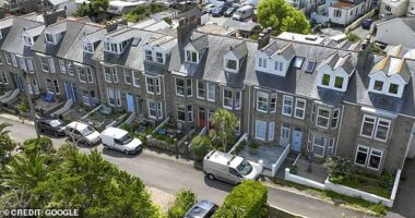 Emergency services rushed to the horrifying incident on Carthew Terrace (pictured, file photo) in the seaside town of St Ives at around 7pm