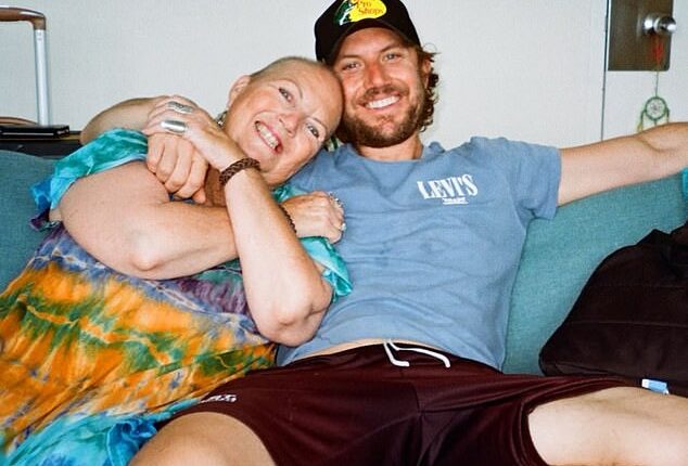Hollywood actor Adam Demos has revealed that his mother, Lindy, has sadly died after a 16-year battle with cancer. Pictured: The 40-year-old Australian-born performer took to social media on Sunday with the tragic family news and included this photo with his mum