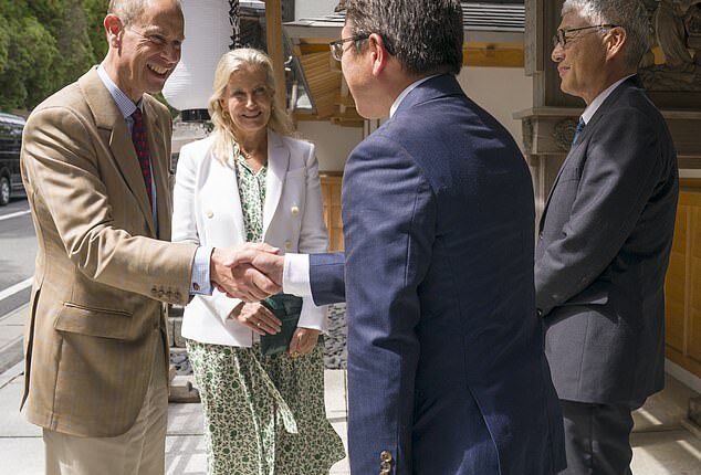 Prince Edward, 61, and Sophie, 60, are on the third day of their four-day tour of Japan and visited the historic Soji-in Temple in Koyasan