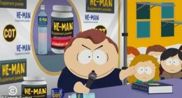 In one scene, 'master debater' Eric Cartman tackles another Kirk-esque influencer hosting a rally at a college campus and takes over the show - Bible in hand