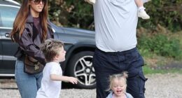 Thomas Skinner enjoyed a family day out with wife Sinéad and their three children in Brentwood Essex on Thursday as the family moved on from his affair scandal