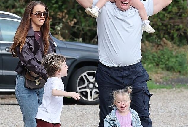 Thomas Skinner enjoyed a family day out with wife Sinéad and their three children in Brentwood Essex on Thursday as the family moved on from his affair scandal