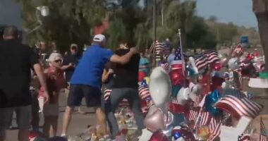 Ryder Corral made it about 15 yards through the memorial before bystanders subdued him