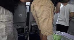 A traveller has vented her frustration over an 'infuriating' problem on a flight after she paid extra money for legroom on a plane. Moments after take-off, a dad and his two kids decided to gather around the emergency door window, which was situated next to the trio