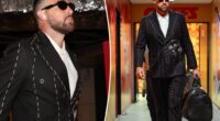 Travis Kelce rocks custom suit to Chiefs season opener in Brazil