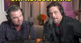 DiCaprio and del Toro are the latest big-name stars to do an episode of New Heights, which Travis described to the group as: 'The most unprofessional podcast there has ever been'