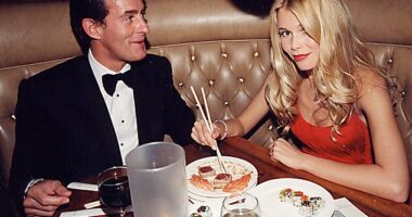 Tim Jefferies, the dashing Mayfair gallery owner, is facing a legal battle over mounting debts (seen at the 2000 Golden Globe party with Claudia Schiffer)