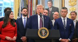 Trump blames the ‘so fake’ media for health rumors - but still sports a bruised hand in first appearance in days