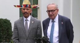 Donald Trump dropped a strange AI video that featured a photoshopped sombrero and mustache on Hakeem Jeffries and Chuck Schumer declaring that 'nobody likes Democrats anymore'