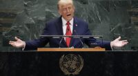 US President Donald Trump delivers remarks to the United Nations General Assembly at the UN headquarters in New York City on September 23, 2025