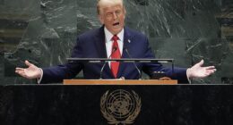 US President Donald Trump delivers remarks to the United Nations General Assembly at the UN headquarters in New York City on September 23, 2025