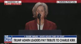 Susie Wiles nearly broke down into tears while honoring her late friend Charlie Kirk