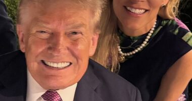 Congresswoman Beth Van Duyne shared several photos rom the night, including a snap with Trump (pictured)