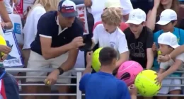 US Open 2025 cap snatcher identified as tennis star Kamil Majchrzak meets young boy