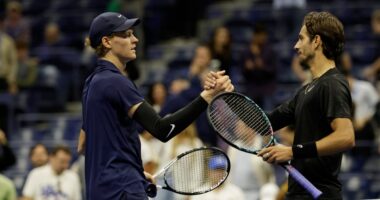 US Open live: Sinner sets challenge to Djokovic and Alcaraz with ruthless thrashing of Musetti
