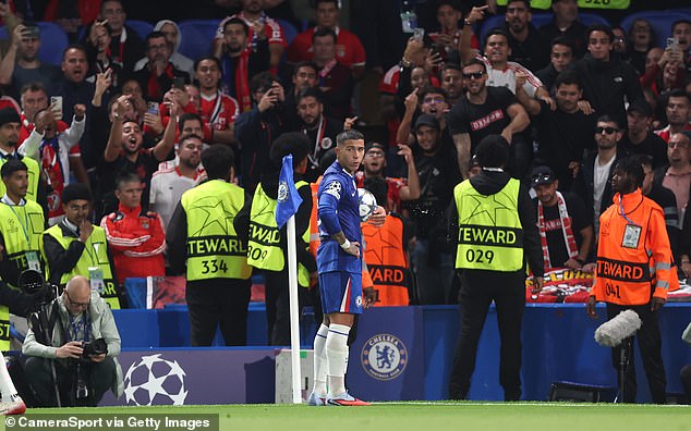 Benfica fans hurled objects at Enzo Fernandez during their clash against Chelsea at Stamford Bridge