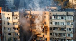 Ukraine-Russia war latest: Smoke rises from cabinet building in Kyiv after massive Russian attack