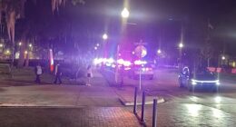 Police responded to the scene of the University of Florida Monday night after gunshots were heard near the library