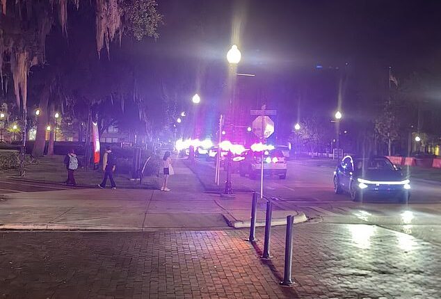 Police responded to the scene of the University of Florida Monday night after gunshots were heard near the library
