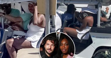 Venus Williams wears all-white and custom 'Mrs' hat ahead of wedding to Andre Preti in Italy