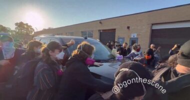 WATCH: Violent Leftists Attack DHS, ICE at Detention Facility.