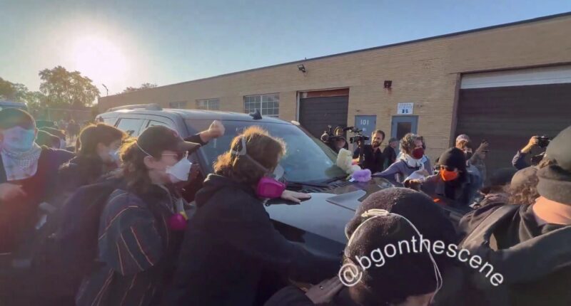 WATCH: Violent Leftists Attack DHS, ICE at Detention Facility.