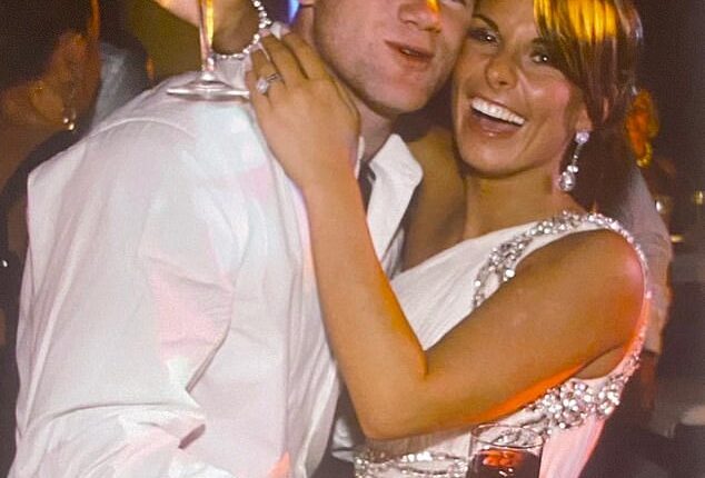 Wayne Rooney has insisted he would be dead if it wasn't for his wife Coleen who he says 'saved' him from alcoholism (pictured in 2008 on their wedding day)