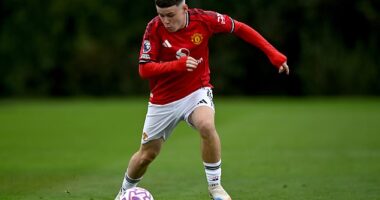 Wayne Rooney's son Kai scored his first goal for Manchester United's U-18s last month