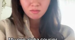 Maya, who is 20 years old, also posted a video on TikTok joking about her Gen Alpha cousins calling her a 'grandma' for not knowing what '6,7' meant