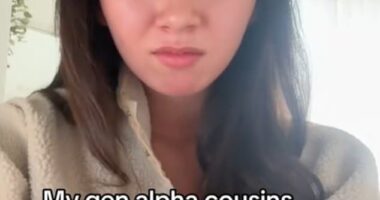 Maya, who is 20 years old, also posted a video on TikTok joking about her Gen Alpha cousins calling her a 'grandma' for not knowing what '6,7' meant