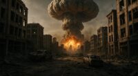 While TikTok evangelists predicted the rapture would come this week, apocalypse experts say that human life is much more likely to be destroyed by our own actions than any outside force - such as nuclear war (AI–generated impression)