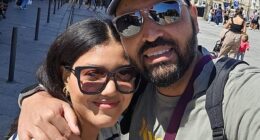 Hind Iguernane (left) and her husband, Aziz Benharref (right), of Ottawa, were both on board the doomed Gloria Funicular when the famous attraction slammed into a building