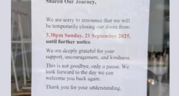 North shore residents spotted this sign posted outside Moon Phase bakery in St Leonards. The picture was then shared to a local Facebook page