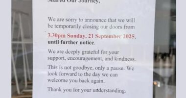 North shore residents spotted this sign posted outside Moon Phase bakery in St Leonards. The picture was then shared to a local Facebook page