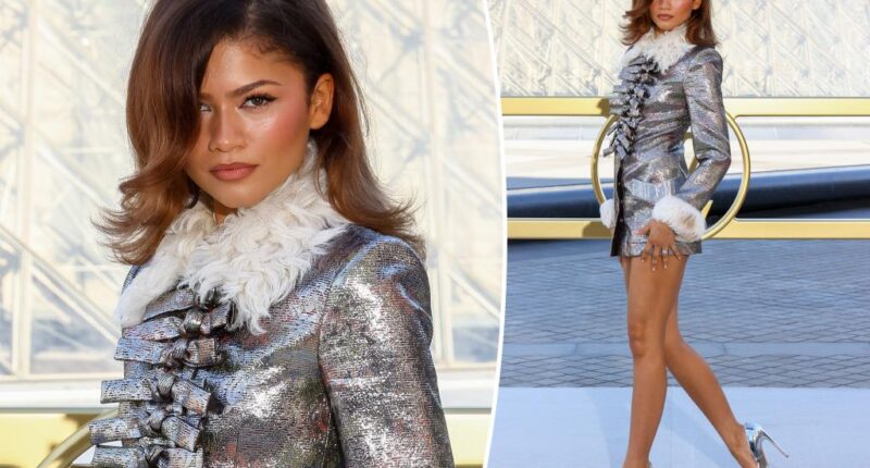 Zendaya goes pantsless in metallic Louis Vuitton look