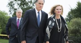 Carrie Elizabeth Romney, the sister-in-law of former presidential candidate and Utah Senator Mitt Romney (pictured with his wife Ann), was found dead on a California street Friday. She was 64