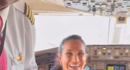 Meghan Markle has been accused of 'copying' the Princess of Wales after she posed for pictures in the cockpit of her plane home from Washington DC