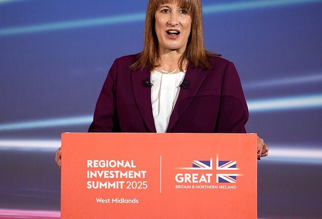 Writing for the Daily Mail, City grandee and philanthropist Ken Costa cautioned that 'just about anyone with aspirations is being made to feel unwelcome in Rachel Reeves' Britain'. Pictured: The Chancellor at the Regional Investment Summit in Birmingham this week