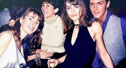 Actress Elizabeth Hurley poses at a party in October 1996 with ¿friend¿ Ghislaine Maxwell in a bombshell picture posted last night on social media
